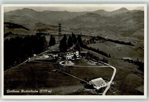 Hinwil Fliegeraufnahme Gasthaus Bachtel Kulm