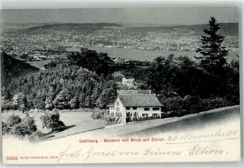 Uetliberg 1904 Baldern mit Blick auf Zürich