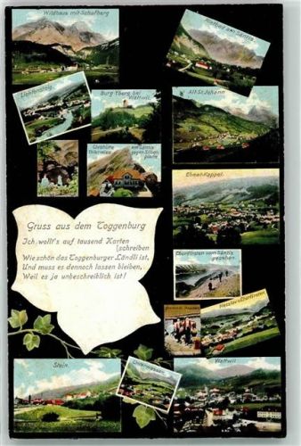 9657 Unterwasser 1908 - Gruss aus dem Toggenburg