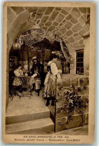Zürich 1908 Lago Maggiore Bierhalle Kindli Restaurateur Klein Häfeli