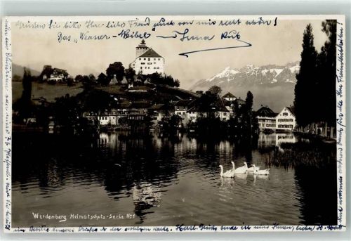 9470 Werdenberg - Schloss Schwäne auf dem See