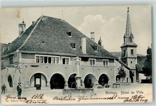 Môtiers NE 1905 Hotel de Ville Eglise
