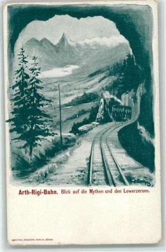 6415 Arth Künstlerkarte Arth-Rigi-Bahn Mythen Lowerzersee sign.F.B.j