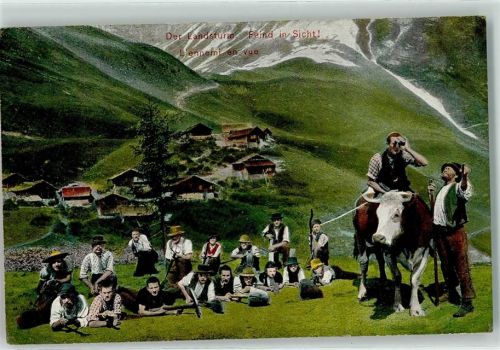 1908 Der Landsturm Landarbeiter Kuh