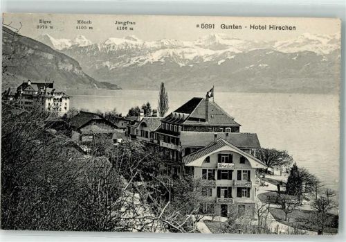 Gunten 1912 Hotel Hirschen Eiger Mönch Jungfrau