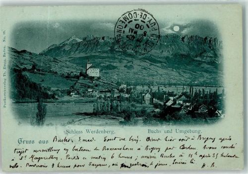 9470 Werdenberg 1900 Mondschein Schloss