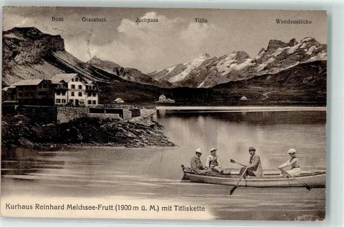 Melchsee-Frutt 1914 Kurhaus Reinhard Titliskette Ruderboot
