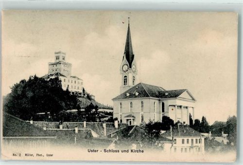 Uster 1908 Schloss Kirche