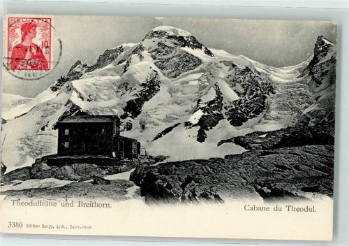Theodulhorn 1911 Hütte Hüttenstempel Breithorn