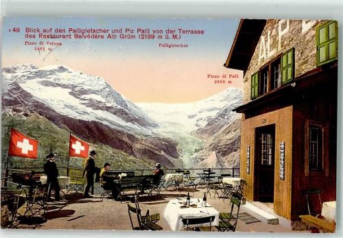 Alp Grüm Pizzo di Verona Palügletscher Gasthaus Belvedere Terrasse