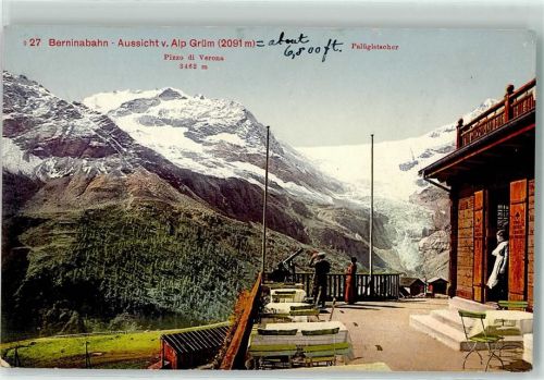 Alp Grüm Pizzo di Verona Palügletscher Gasthaus Belvedere Terrasse