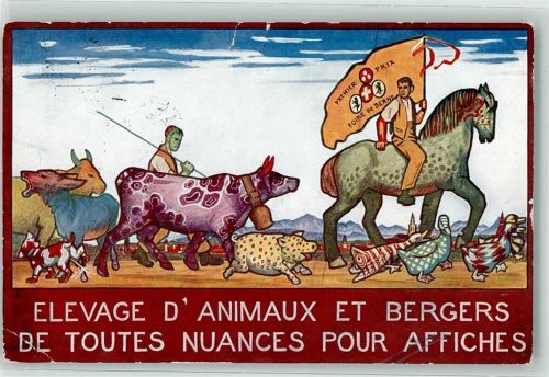 1914 Elevage D`Animaux et Bergers de Toutes Nuances pour Affiches