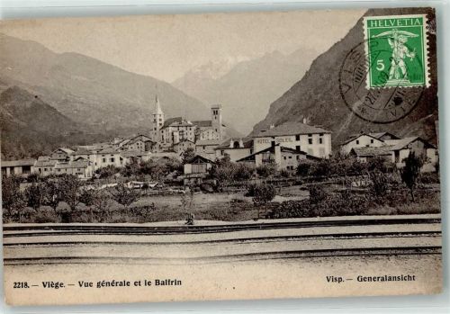 Visp 1909 Eisenbahn Gleise Balfrin