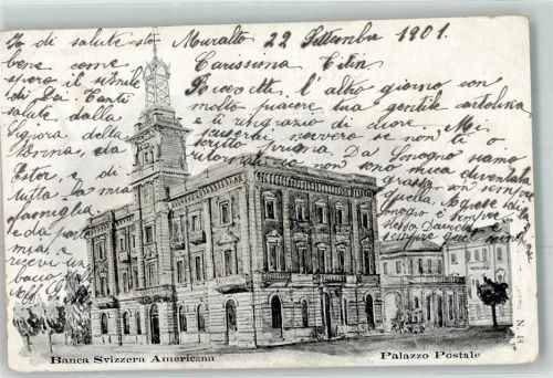 Muralto 1901 Banca Svizzera Palazzo Postale