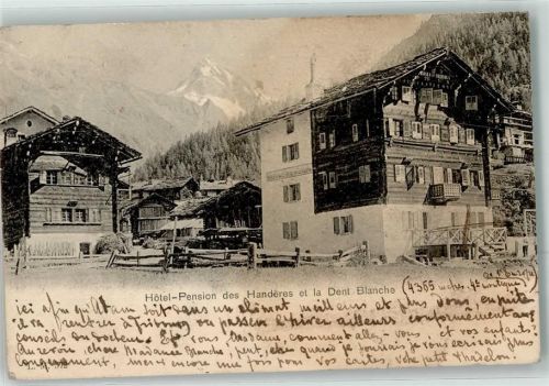 Blonay 1908 Hotel des Handéres Ort lt. Stempel