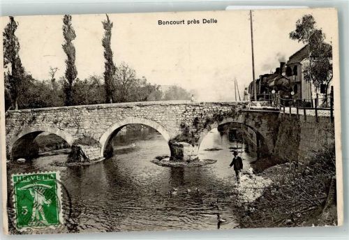 Boncourt 1910 Eisenbahn Dampf-Lok