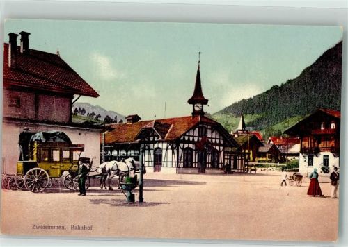 Zweisimmen Postkutsche Bahnhof