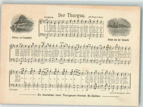 9320 Arbon Lieder AK Schloss Frauenfeld Lied Der Thurgau
