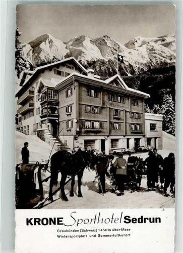 Sedrun 1943 Hotel Krone Winter