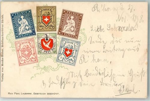 8590 Romanshorn Lithographie Alte Schweizermarken Ort lt. Stempel