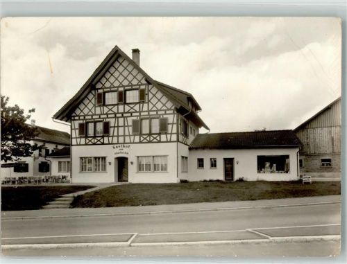 8590 Romanshorn 1960 Foto AK Gasthaus Metzgerei zum scharfen Eck