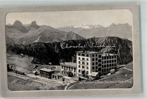 Rochers-de-Naye Hotel Bergbahn Werbung Chocolat Suchard