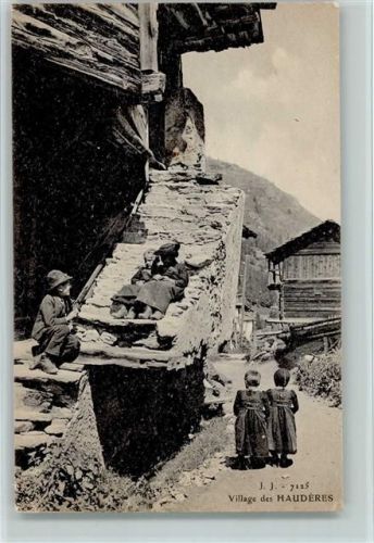 Les Haudères 1910 KInder auf der Straße,Verlag J.J. Nr. 7125,gute Erhaltung AK