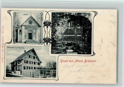 8717 Benken SG 1903 - Wirtschaft zum Pilgerweg, Kapelle, Lourdesgrotte,Verlag Roon Nr. 7705, gute Erhaltung AK