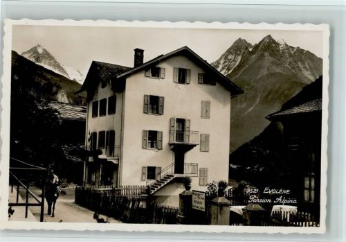 Evolène Pension Alpina, Verlag PP Nr. 9521 gute Erhaltung AK
