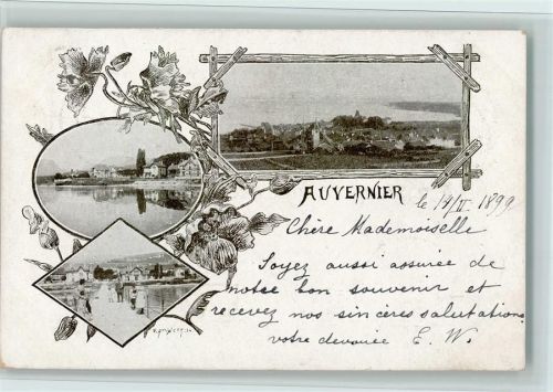 Auvernier 1899 Teilansicht, gute Erhaltung AK