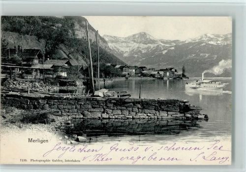 Merligen 1902 Photographie Gabler Nr. 7139 - Teilansicht, gute Erhaltung AK