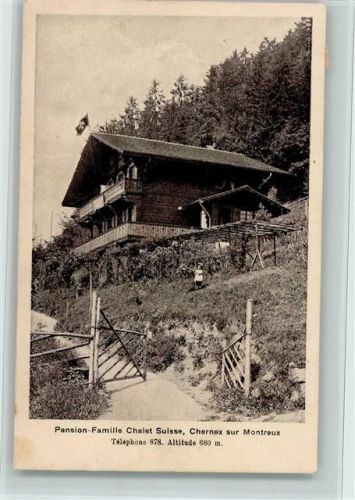 Chernex 1923 Pension Familie Chalet Suisse , gute Erhaltung AK