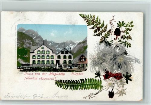 Weissbad 1903 Gasthaus Meglisalp - Alpenblumen, AK