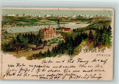 Uetliberg Gruss aus - Bergbahn, Verlag Müller & Trüb Nr. 130 - Flecken