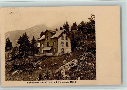 Mollis 1917 Ferienheim Neumünster auf Kennelalp, gute Erhaltung AK