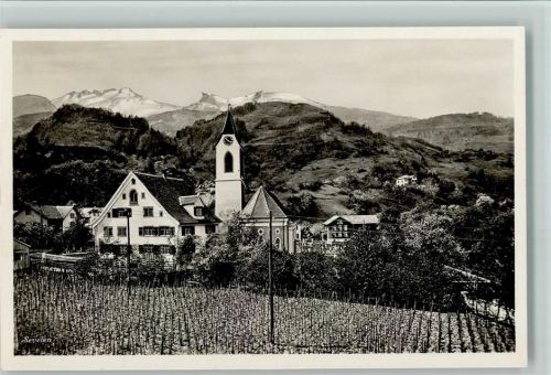 9475 Sevelen 1930 Foto AK Kirchenpartie, Weinberge, Verlag guggenheim 17932c