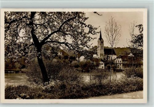 Büren an der Aare 1928 Partie bei der Kirche AK
