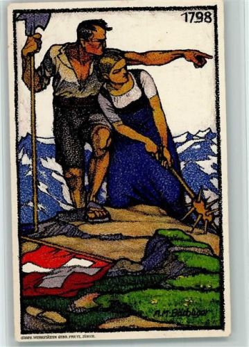 sign Bächliger - Bundesfeier 1913 - Erhaltung I AK Gegen TBC