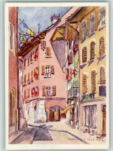 Biel VS 1942 Nr. 5079 Leo Bandschapp Künstlerkarte - sign Denise Lob 1942 - Trauter Winkel, sehr gute Erhaltung AK
