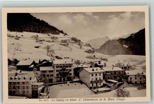 Le Sépey en hiver L'Oldenhorn et le Scex rouge