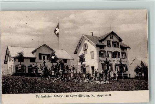 Schwellbrunn 1921 Ferienheim Adliswil in Schwellbrunn Appenzell Wappen