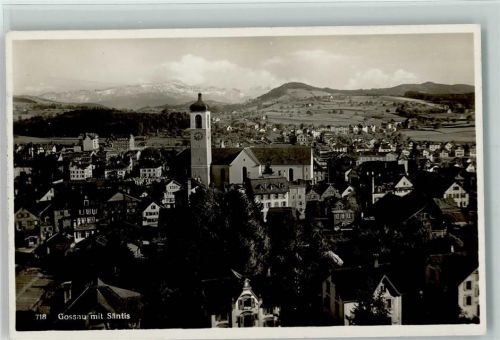 9200 Gossau SG - Kirche und Säntis