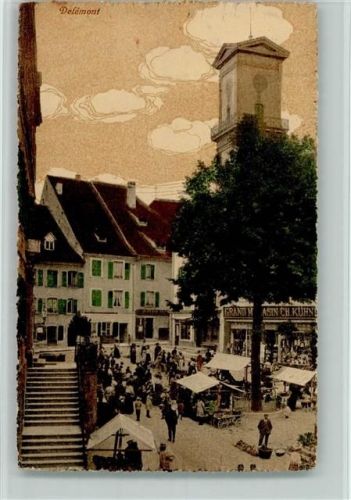Delémont 1922 Marktszene AK