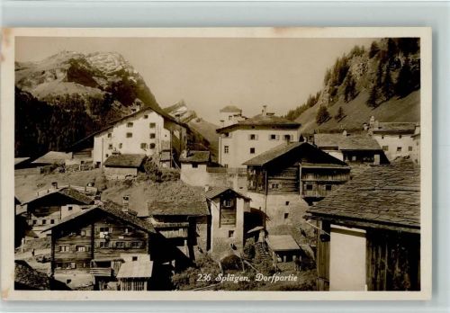 Splügen 1932 Dorfpartie AK