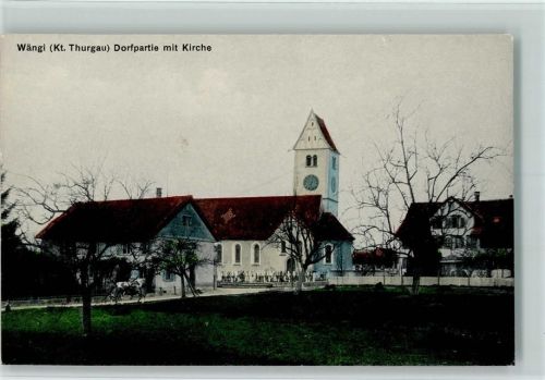 9545 Wängi 1916 - Dorfpartie mit Kirche AK
