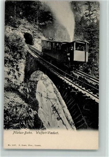 1912 Pilatus-Bahn , Wolfort Viaduct - Verlag Goetz Nr. 1137 , sehr gute Erhaltung AK