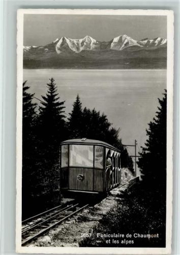 1939 Verlag Societe 'Graphique 2657 - Funiculaire de Chaumont et les alpes AK
