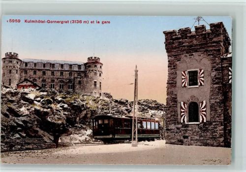 Photoglob K 5959 - Kulmhotel-Gornergrat et la Gare - sehr gute Erhaltung AK
