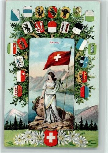 Patriotik - Eichenbaum mit Wappen AK