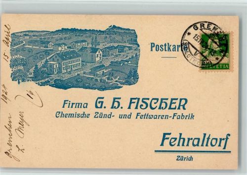 Fehraltorf 1924 Firma Fischer Zündfabrik , Bestellkarte AK